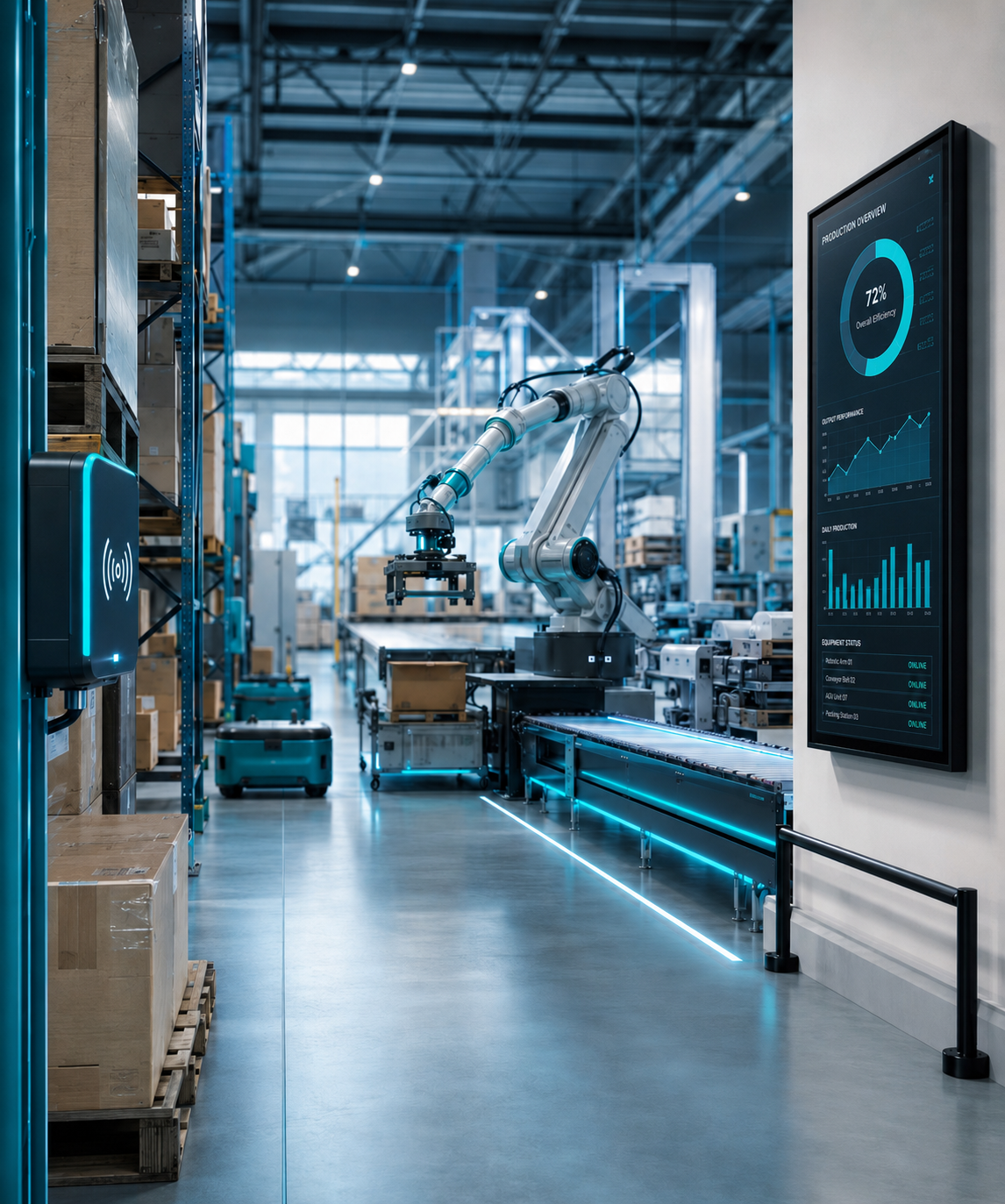 Maxxtech warehouse robotics and digital signage